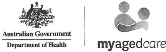 Australian Government Department of Health and My Aged Care letterhead